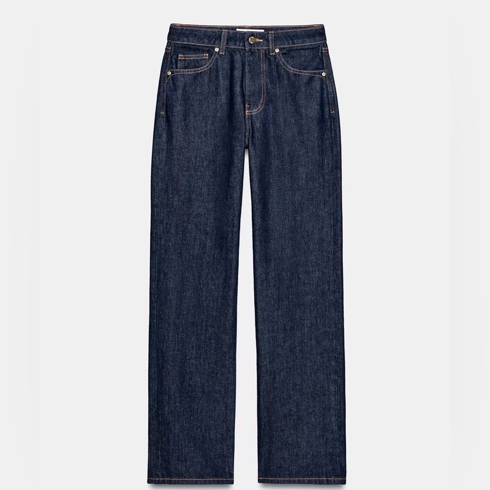 Zara high waist straight long length jeans